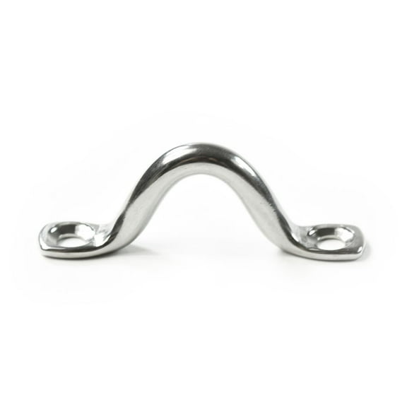 MARINE CITY 304 Stainless Steel Bimini Boat Top Pad Eye with Eye Strap, Polished Finish, Medium Size, Durable Marine Yacht Ship Caravan Kayak Hardware