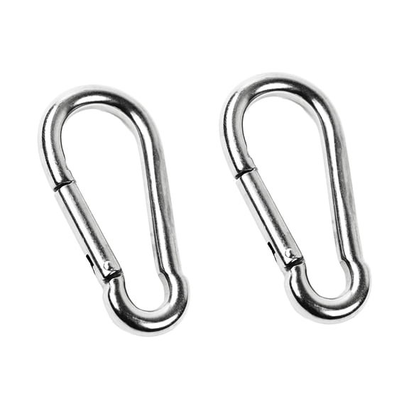 MARINE CITY Carabiner Clip Snap Hook - 316 Stainless Steel Clips 4 Inches Ideal for Climbing Fishing Hiking Boating Sailing & Camping Pack of 2