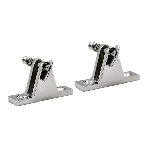 MARINE CITY 316 Stainless Steel Bimini Top Deck Hinge Swivel Mount Boat Bimini High Fitting Hardware Side Mount Boat Top Hinges Bimini Mounts with Removable Pin for Marines Yachts Pack of 2