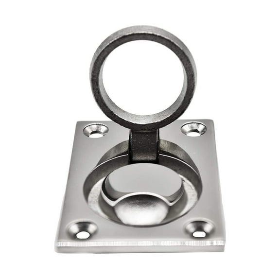 MARINE CITY Locker Lift Pull Ring Handle  316 Stainless Steel, Corrosion-Resistant, 4-Point Fixing 1.75 x 2.5 Inches for  Marines Boats  Yachts Pack of 1
