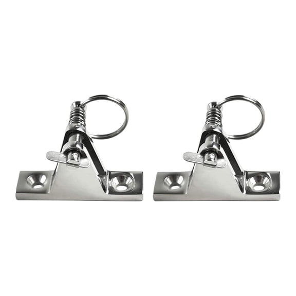 MARINE CITY 316 Grade Stainless Steel Bimini Top Deck Hinge 90 degree with Quick Release Pin Boat Top Fittings Flat Base Hardware for Boats  Marines  Ships  Kayaks Pack of 2