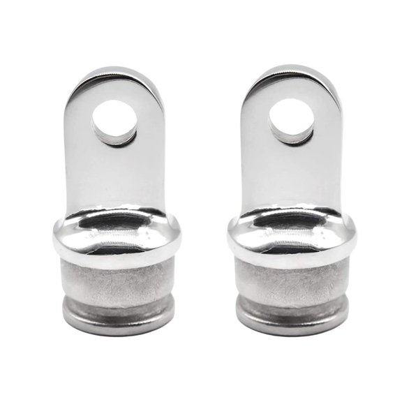MARINE CITY 316 Stainless Steel Bimini Top Round Inside Eye End, Easy Install, Corrosion-Resistant, Fits Standard 1-Inch Tubes, Marine Boat Yacht Ship Hardware Accessory, Pack of 2