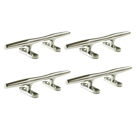 MARINE CITY Deck Mooring Rope Tie Cleat, 6-Inch Herreshoff Style 316 Stainless Steel, Corrosion-Resistant, Hollow Base, Ideal for Boat, Marine, Yacht Pack of 4