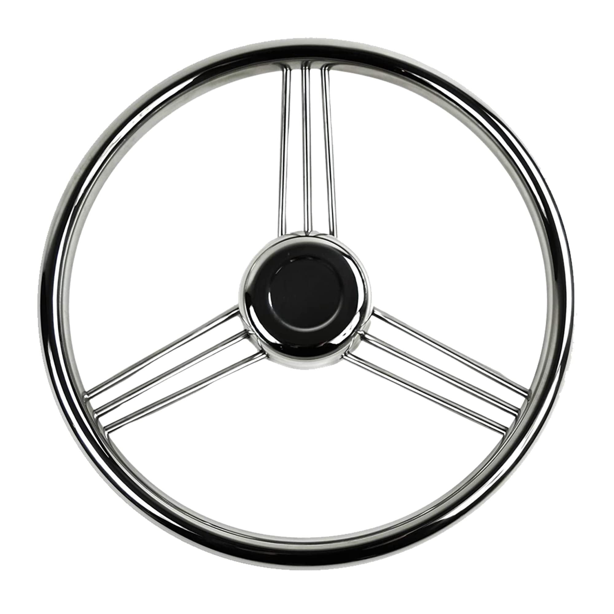 MARINE CITY 316 Grade Stainless Steel Polished Steering Wheel 15 Degree Dish 9 Spokes 13-1/2 Inches for Boats Yachts Ships Pack of 1