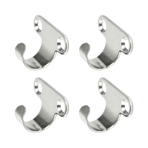 Marine City Light-Duty Utility Hooks, 304 Stainless Steel, 1-1/8 in L x 11/16 in W x 1/16 in Thick, Corrosion Resistant, for Boats, Hammocks, Ships and Yachts, Pack of 4