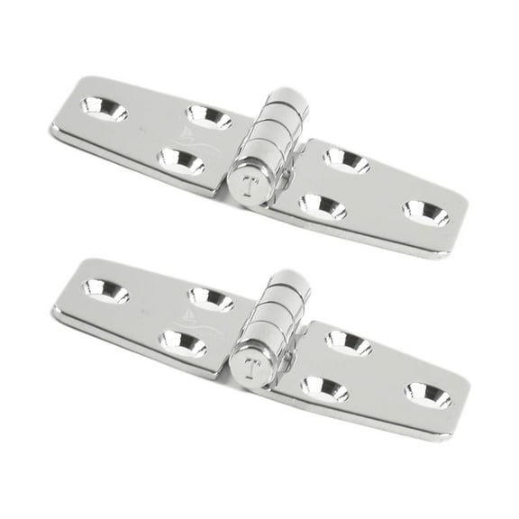 MARINE CITY Heavy Duty 304 Stainless Steel Polished Door Strap Hinges 1-1/2 3 Inches for Boats Kayaks Yacht Doors Peer Doors Motor Boxes Pack of 2