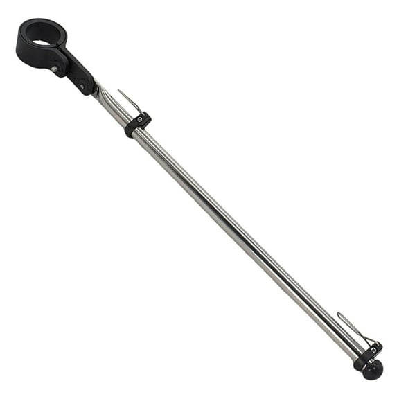 MARINE CITY 304 Stainless Steel Rail Mount Flag Staff Pole with Adjustable Clamps Fits 1-1/4 or 1-1/2 Inch Diameter Rails Ideal for Boats, Yachts, Marines
