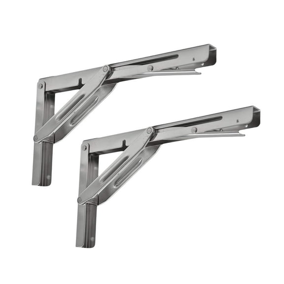 MARINE CITY Table Bracket Long Release Arm, 304 Stainless Steel Folding Shelf Bracket, 12-inch Arm, Supports 550LB, Space-Saving Design for Marine, Boats, Tables, Shelves, Storage Racks Pack of 2