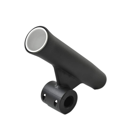 MARINE CITY Adjustable Fishing Rod Holders, Black Aluminum, Durable & Corrosion-Resistant, Fits 7/8"-1" Rails, 10" Length, with White Vinyl Inserts for Boats, Yachts & Caravans Pack of 1