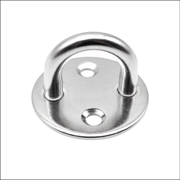 Marine City Stainless Steel Thick Ring Round Pad Eye Plate, Large Anti-Rust Sail Shade Mount for Boat Rigging, Sailing & Boating