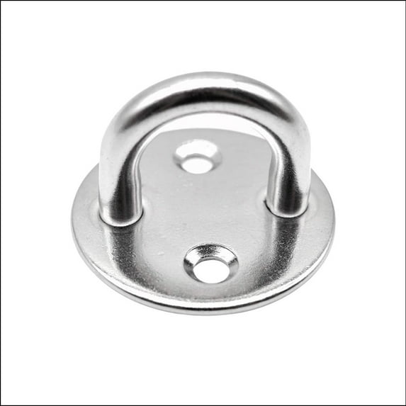 MARINE CITY Thick Ring Round Sail Shade Pad Eye Plate, Anti-Rust Large Size, Stainless Steel, for Boat Rigging, Sailing, and Boating