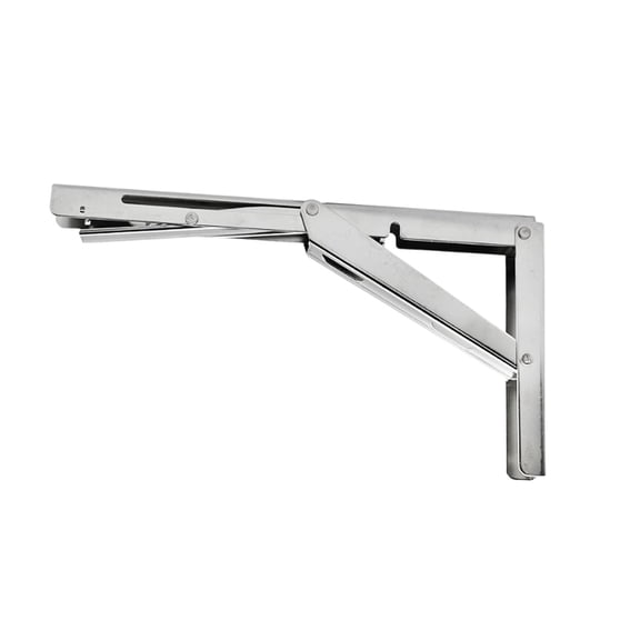 MARINE CITY Table Bracket Long Release Arm, 304 Stainless Steel Folding Shelf Bracket, 12-inch Arm, Supports 330LB, Space-Saving Design, Ideal for Tables, Shelves, Storage Racks Pack of 1