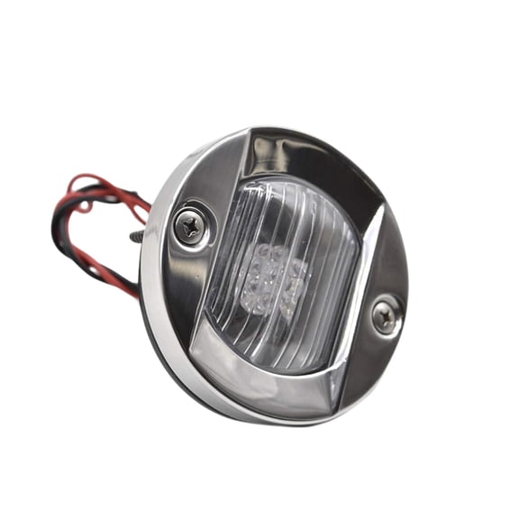 Marine City 3 inch Flush Mount LED Caution Light, White, 12V 18W, 304 Stainless Steel, Waterproof, for Boats, Yachts, Ships, and RVs, pack of 1