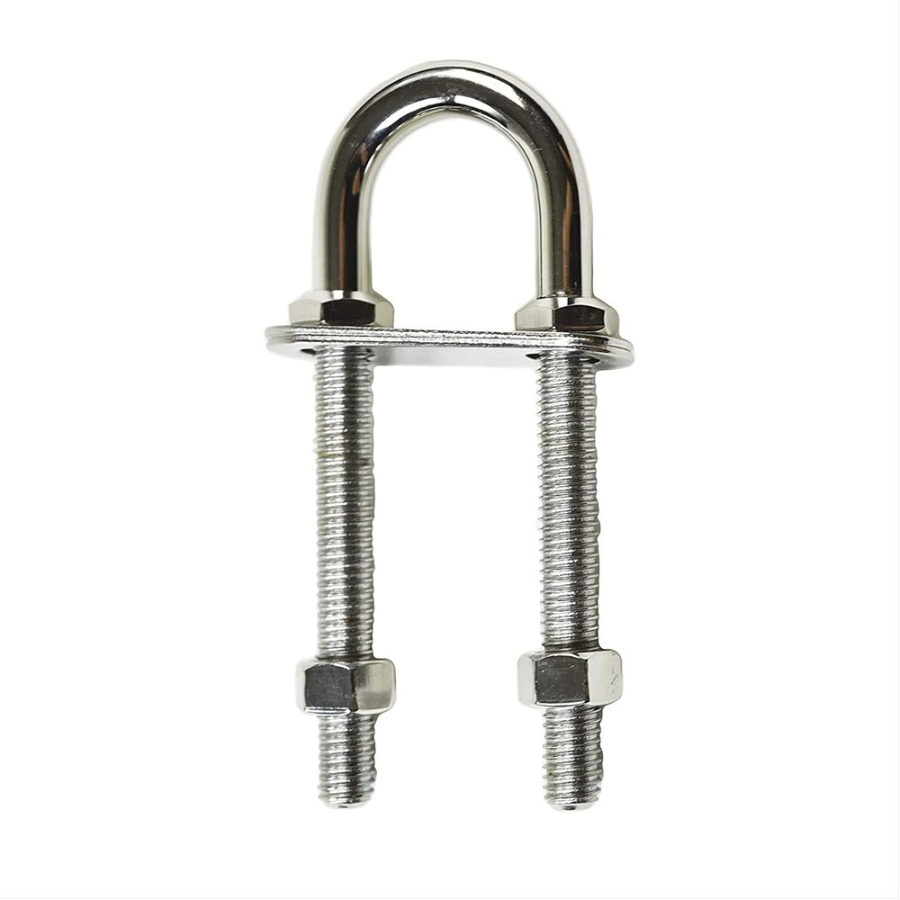 MARINE CITY Stainless Steel Stern/Bow Eye U-Bolt – 4-1/2" Length, Polished Finish, For Boats & Marine Hardware