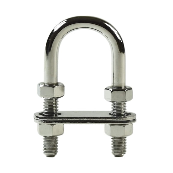 Marine City Stern Bow Eye U-Bolt, 304 Stainless Steel, Mirror Polished Finish, 2-3/4 in Length, Corrosion Resistant, for Boats and Yachts, Pack of 1