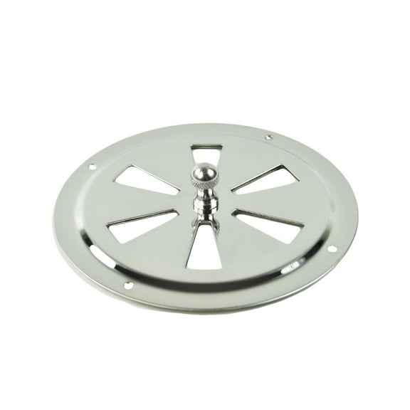 MARINE CITY Portable 304 Grade Stainless Steel Polished Round Butterfly Vent with Center Knob Shutter Vent 6 Inches for Companionway Door Cockpit Cabin Ventilation Pack of 1