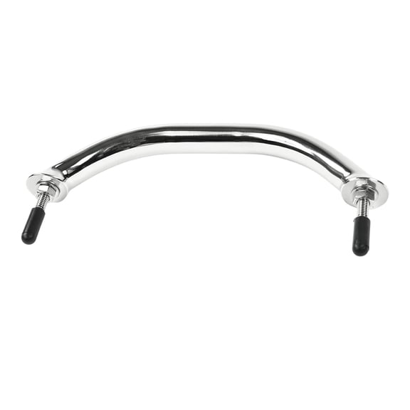 Marine City Stainless Steel Oval Tube Grab Rail Handle with Flange & Studs, 8-5/8 in, Mirror Polished, Heavy-Duty, Corrosion-Resistant for Boats & Yachts