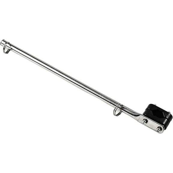 MARINE CITY 316 Stainless Steel Rail Mounted Flag Strong Sturdy Pole Base Bright-Polished Attractive Staff for Marine Boat Yacht No Flag
