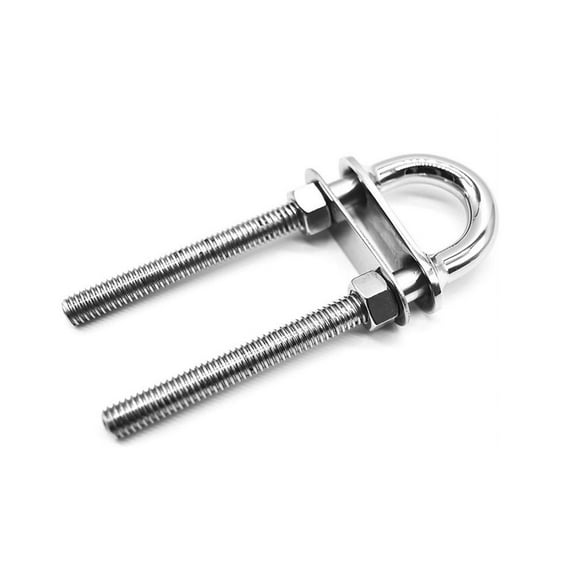 MARINE CITY Fixed Welding Plate Bow Eye Tie Down U-Bolt 304 Stainless Steel 3/8 Inch Stock Diameter Heavy Duty Rust Resistant Deck Hardware for Boats Yachts Caravans and Homes