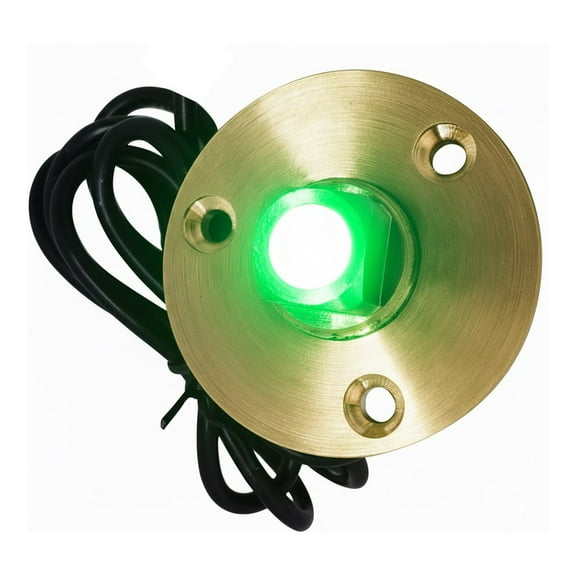 MARINE CITY Under Water LED Light Waterproof Brass Drain Plug  Corrosion-Resistant, 1 Inch Hole, Ideal for Boats, Yachts, Pools Green