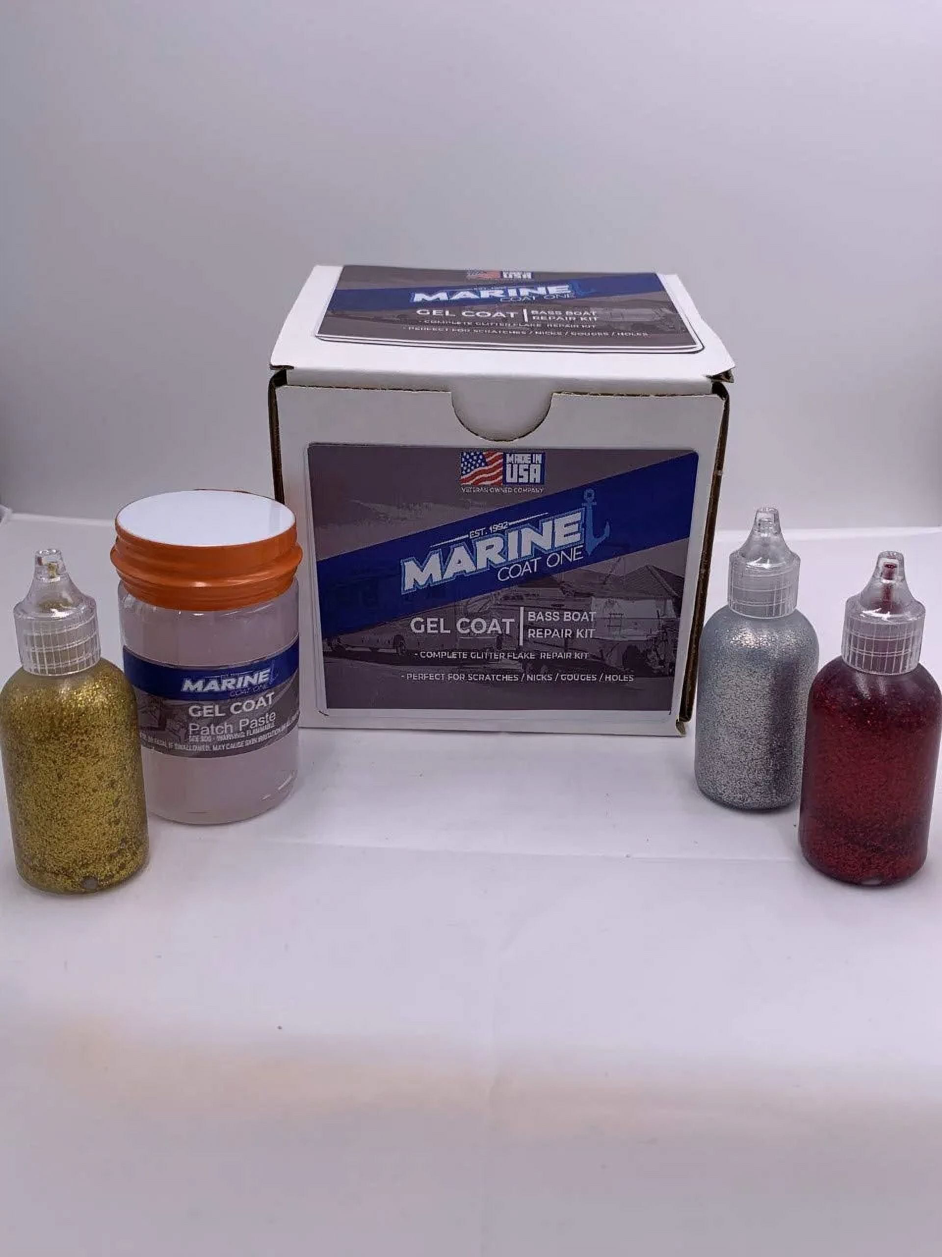 Marine Coat One Complete Premium Bass Boat Gel Coat, Marine Repair Kit, Boat Hull Repair Your