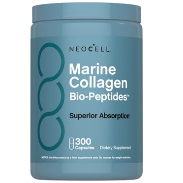 Marine Collagen Peptides Capsules | 300 Pills | with Hyaluronic Acid and Vitamin C | Supplement for Women and Men | by NeoCell