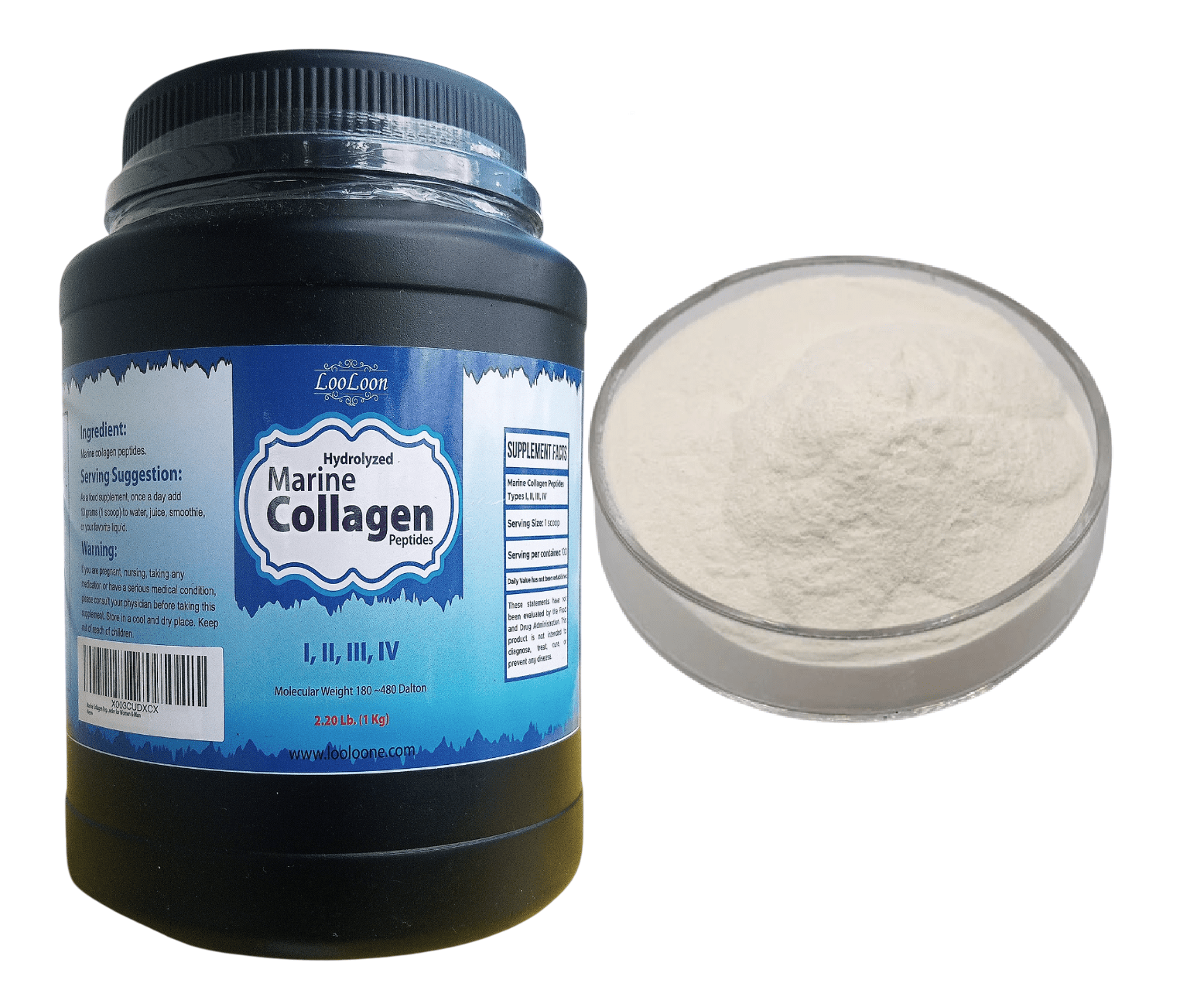 Marine Collagen Peptides Powder, 1 Kg – Hydrolyzed, Pure & Unflavored - Premium Protein from Fish