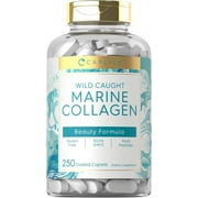 Marine Collagen Pills | 250 Caplets | Wild Caught Collagen Peptides | with Hyaluronic Acid | by Carlyle