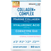 Granions Hyaluronic Acid Complex Tablets, Marine Collagen + Coq10, Age Defense Supplements, 60 units