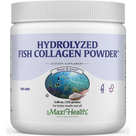 Maxi Health Marine Collagen Powder  Hydrolyzed Fish Collagen  Unflavored  5.46 oz  Kosher