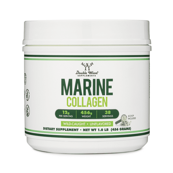 Marine Collagen, Supports Hair Skin and Nails, 456 Grams, Double Wood Supplements
