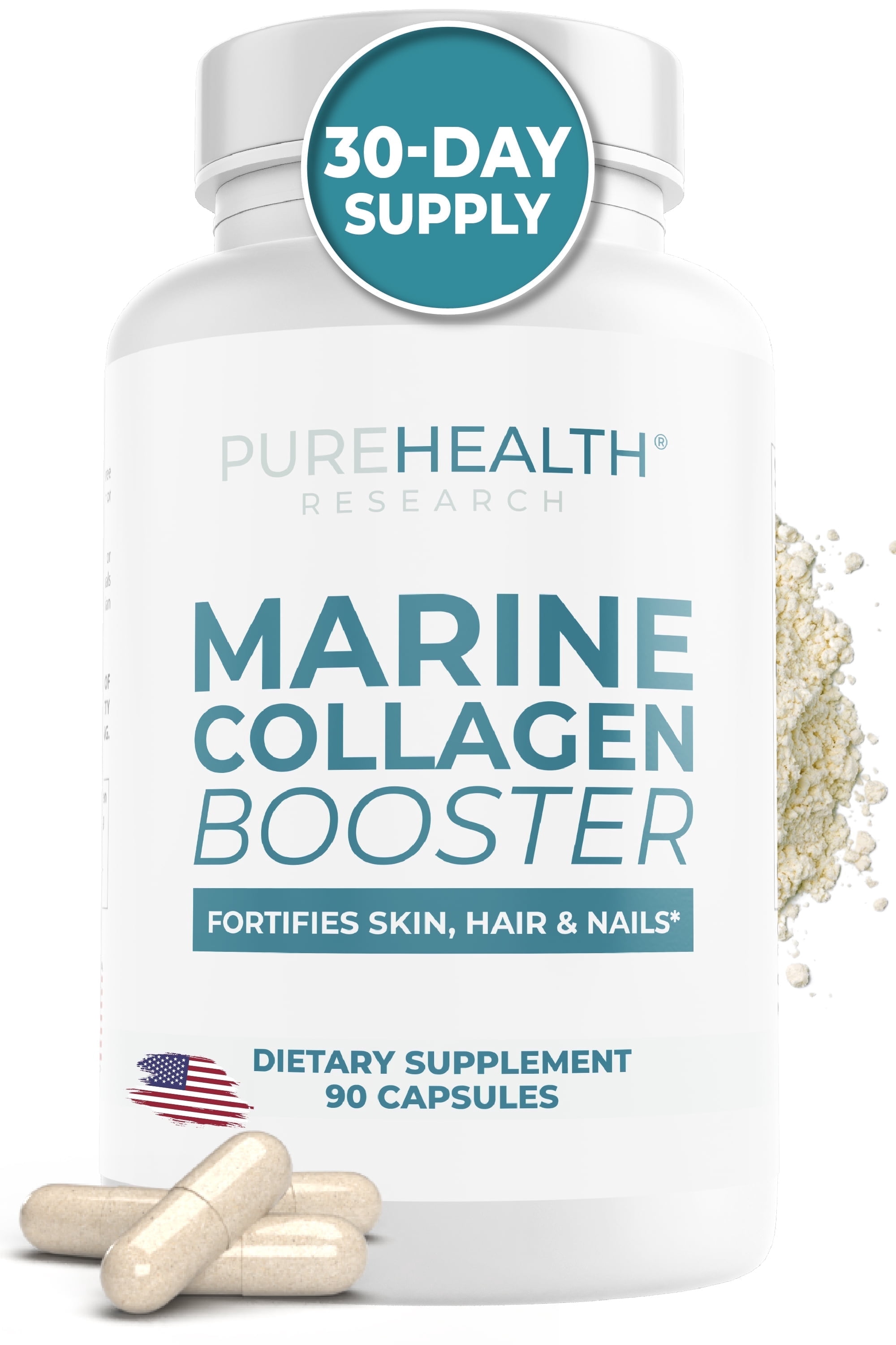 Marine Collagen and Hyaluronic Acid Supplements, Collagen Supplements With Hyaluronic Acid for Hair Skin Nails by PureHealth Research
