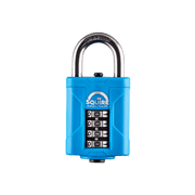 Squire 4-Wheel Combination Padlock, 38mm, Hardened Stainless Steel, Blue