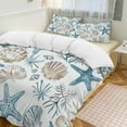 thumbnail image 1 of Marine Coral Shell StarBlue Bedding Set Couple Bedclothes Pillowcase Customized Home Textiles Bed Set for Bedroom Decoration, 1 of 6