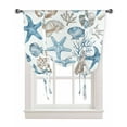 thumbnail image 1 of Marine Coral Shell StarBlue Series Window Curtains Tie Up Curtains for Kitchen Living Room Adjustable Rod Pocket Valances, 1 of 5