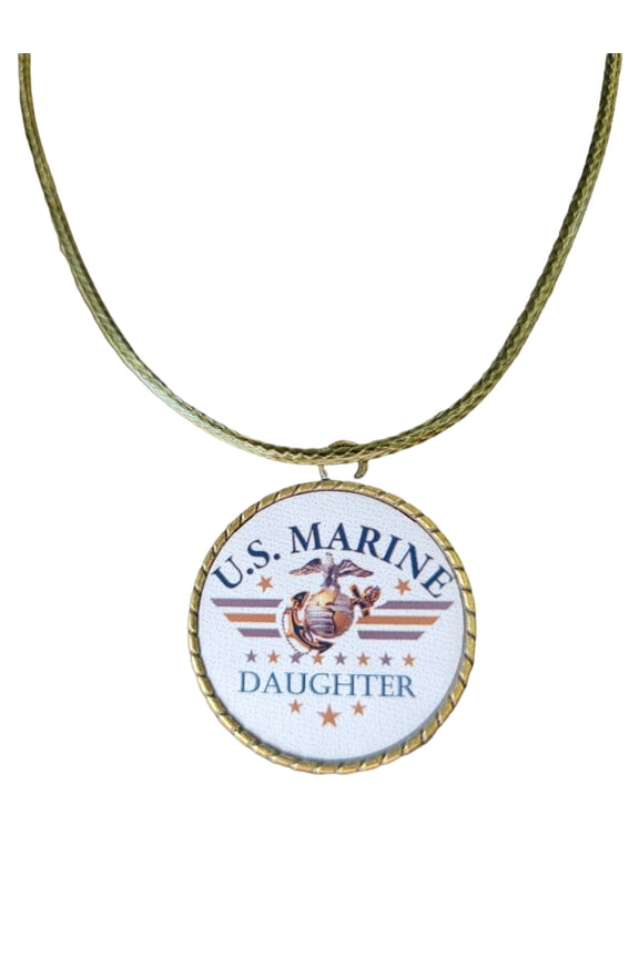 Marine Corp Daughter Eagle Globe Anchor Pendant Necklace