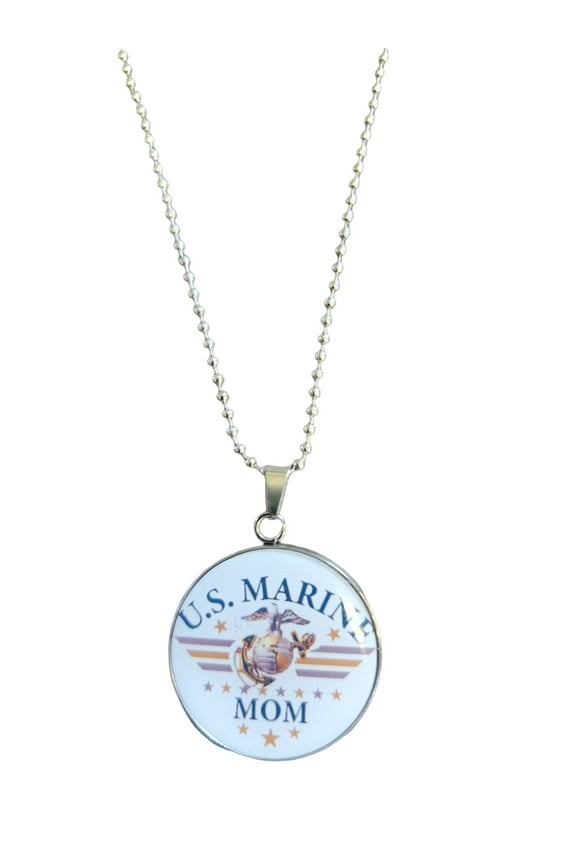 Marine Corp Mom Eagle Globe Anchor Pendant Necklace, Made in USA, Durable and Comfortable, Unique Design, Perfect Gift for Patriots, Sizes Available