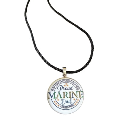 Marine Corp Proud Dad Pendant Necklace | Michelle Marie | Adult