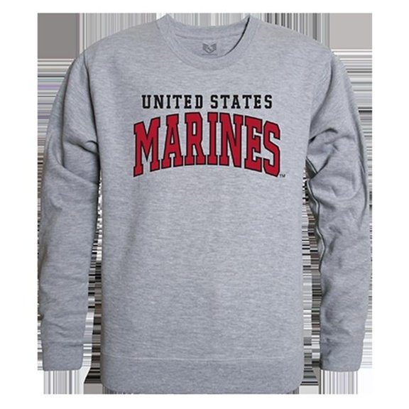 Marine Corps 1 Graphic Crew Neck Sweatshirt, Heather Grey - Extra Large