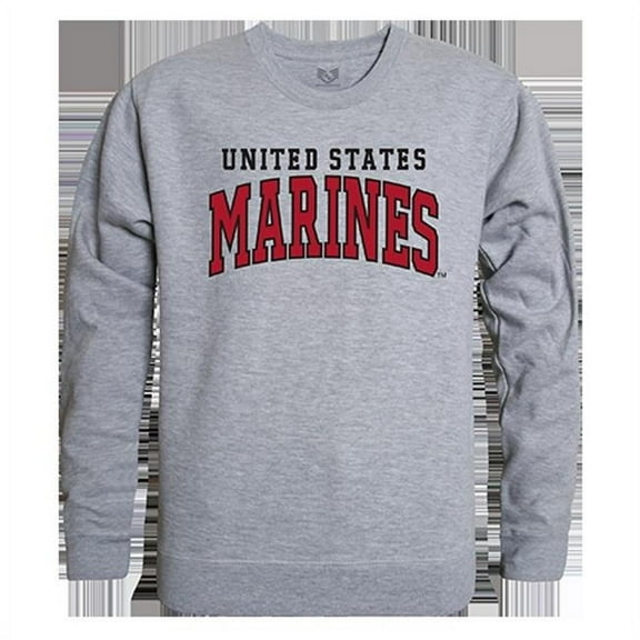 Marine Corps 1 Graphic Crew Neck Sweatshirt, Heather Grey - Large