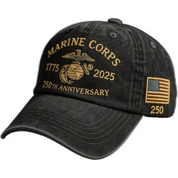 Marine Corps 250th Anniversary Baseball Cap for Men,250th Anniversary Tribute Washed Cap Retro Marine Veteran Hat