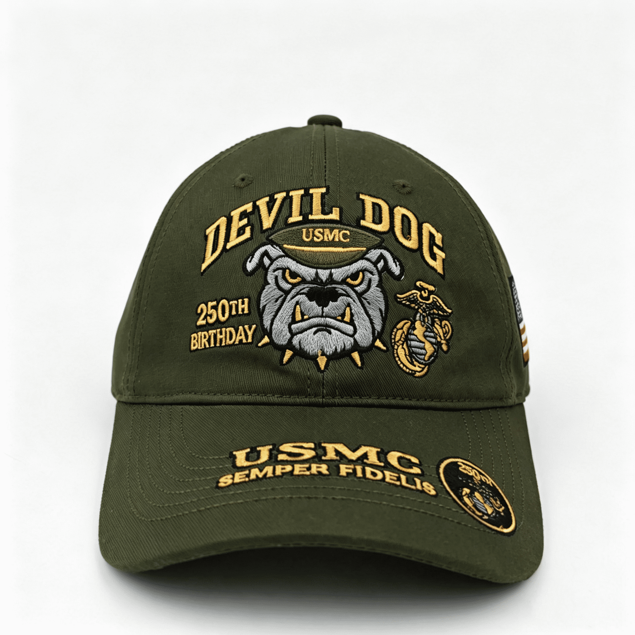 Marine Corps Devil Dog Veteran Hat 250th Birthday Commemorative Cap Men ...