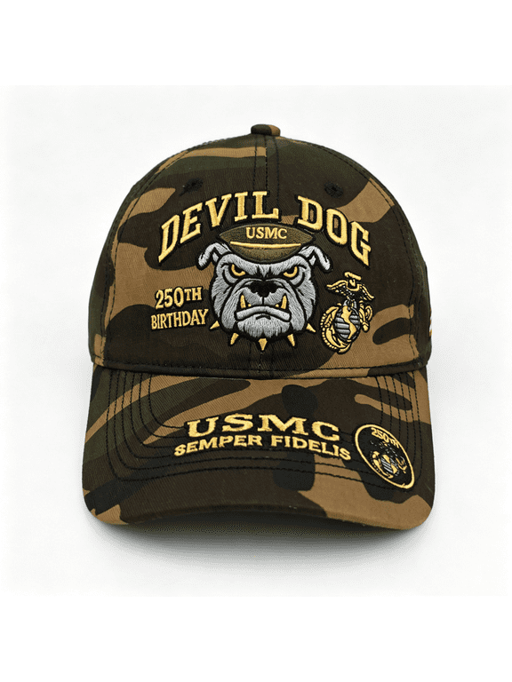 Marine Corps Devil Dog Veteran Hat 250th Birthday Commemorative Cap Men Embroidered Baseball Cap for Veterans Gifts