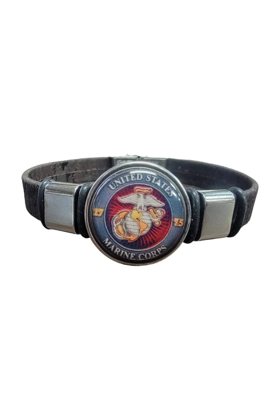 Marine Corps Green Cork Bracelet - Officially Licensed Military Merchandise