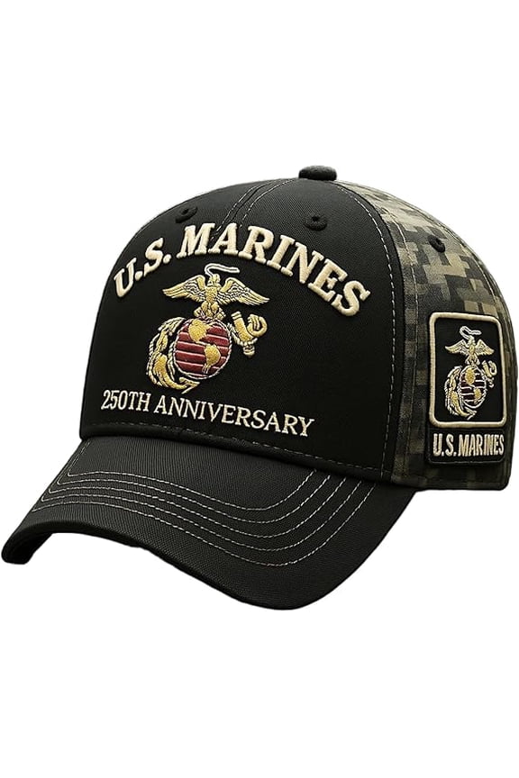 Marine Corps Hat 250 Anniversary USA Hats Embroidered Vintage Baseball Cap Embroidery Hats, USA Patriotic Caps for Gifts