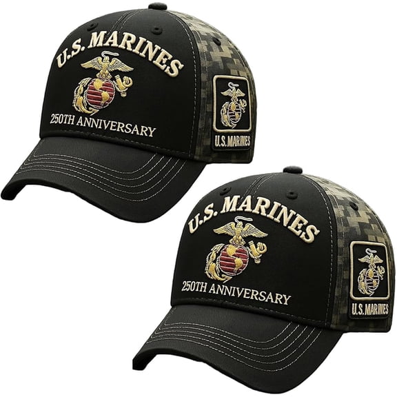 Marine Corps Hat  Men Women 250th Anniversary Hats Baseball Cap Embroidered Hats, USA Patriotic Caps for Veteran