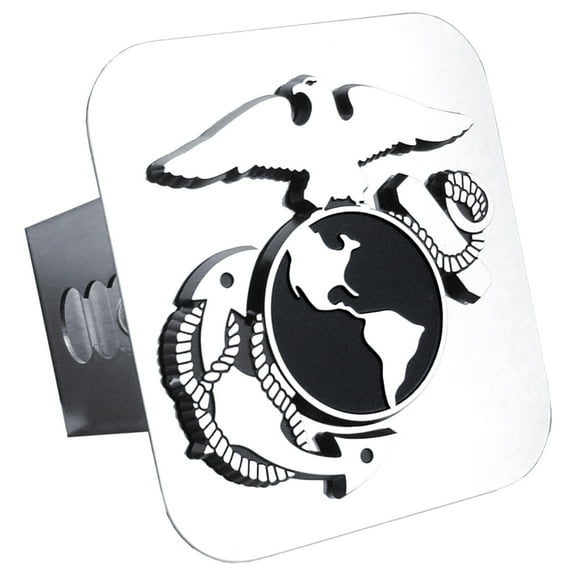 Marine Corps Insignia Chrome Trailer Hitch Plug