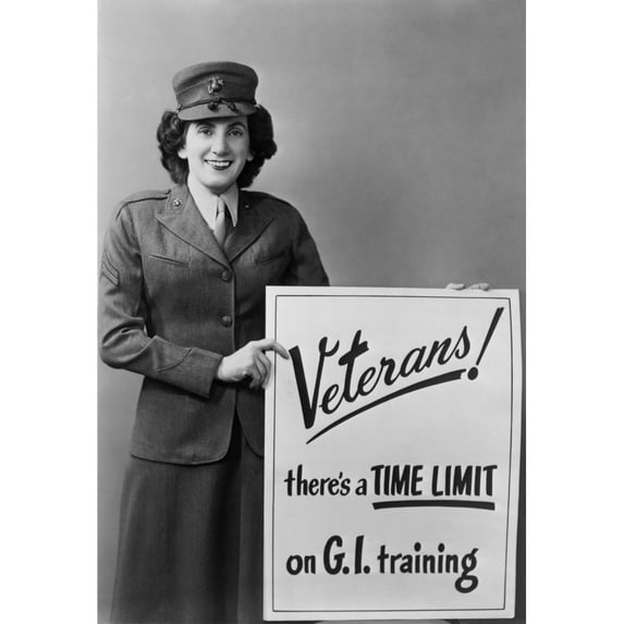 Marine Corps Reminder Of The Deadline For Registering For Training Through The G.I. Bill. Ca. 1950.