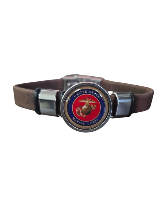 Marine Corps Seal Cork Bracelet, A Patriotic Fashion Statement, Sizes Available, Adult, Michelle Marie Boutique, Handmade