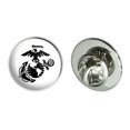 thumbnail image 1 of Marine Corps USMC Black on White Eagle Globe Anchor Officially Licensed Metal 0.75" Lapel Hat Pin Tie Tack Pinback, 1 of 8